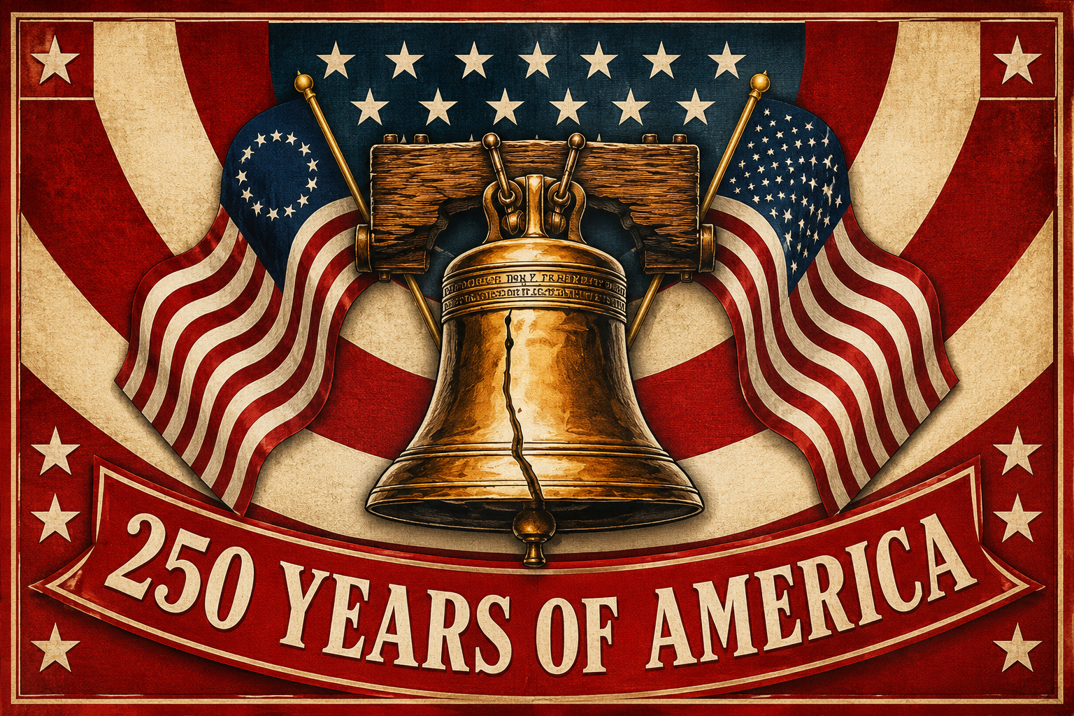 Liberty Bell: 250 Years of America Banner