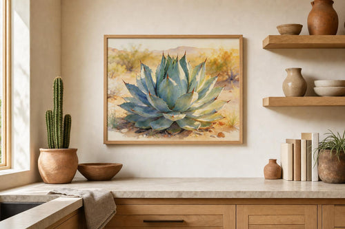 Blue Agave in Desert Air framed room mockup 1
