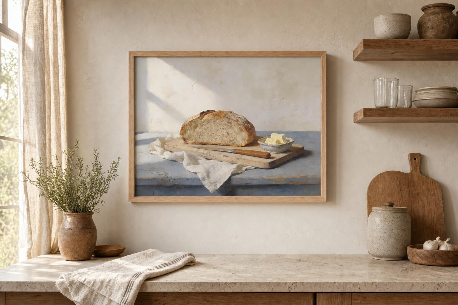 Warm Bread & Butter framed room mockup 1