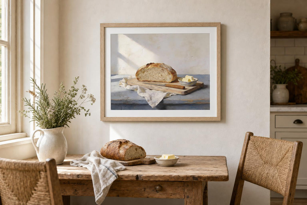 Warm Bread & Butter framed room mockup 2