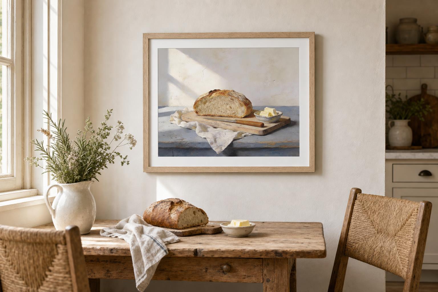 Warm Bread & Butter framed room mockup 2