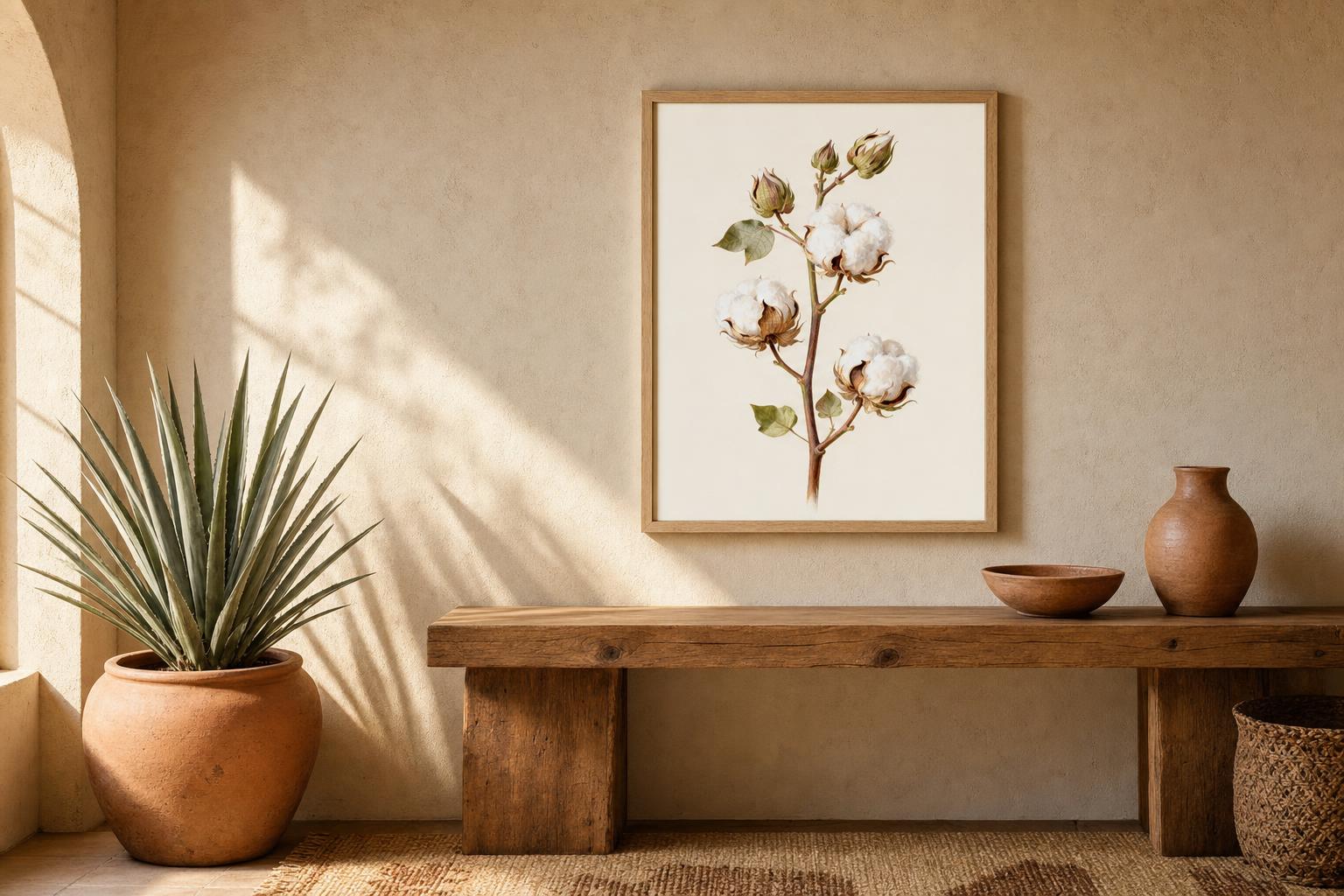 Cotton on a Sunday Line framed room mockup 2