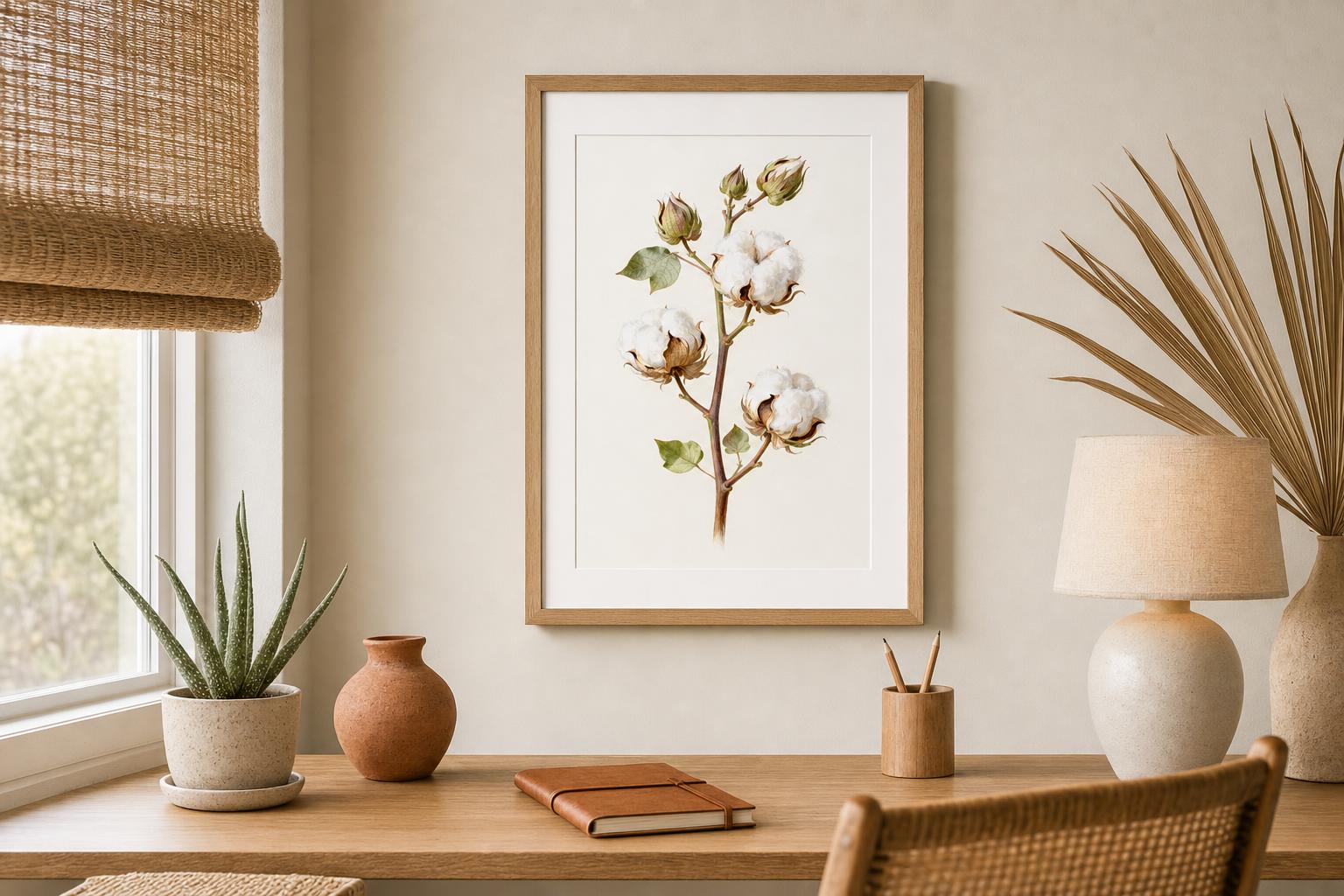 Cotton on a Sunday Line framed room mockup 3