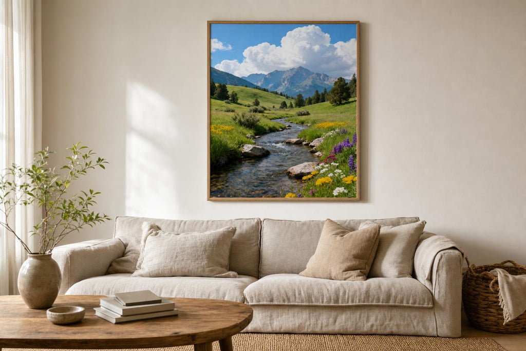 Creeksong in June I framed room mockup 1