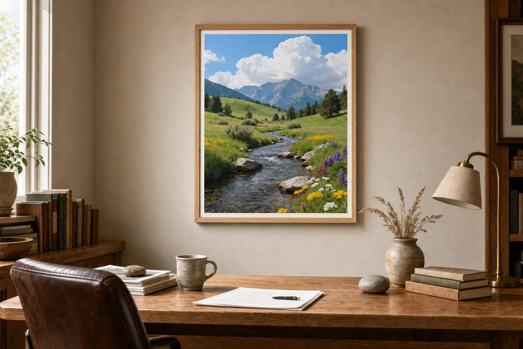 Creeksong in June I framed room mockup 2