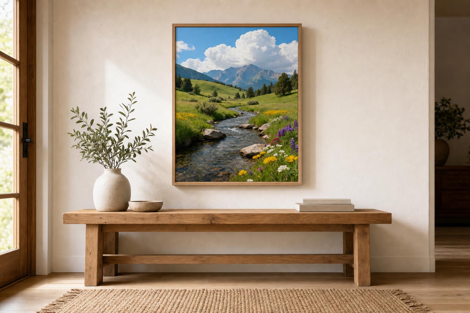 Creeksong in June I framed room mockup 3