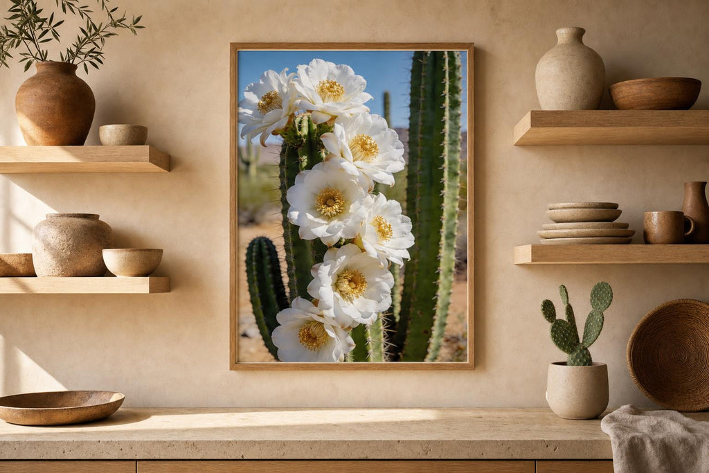 Desert Bloom at First Light framed room mockup 1