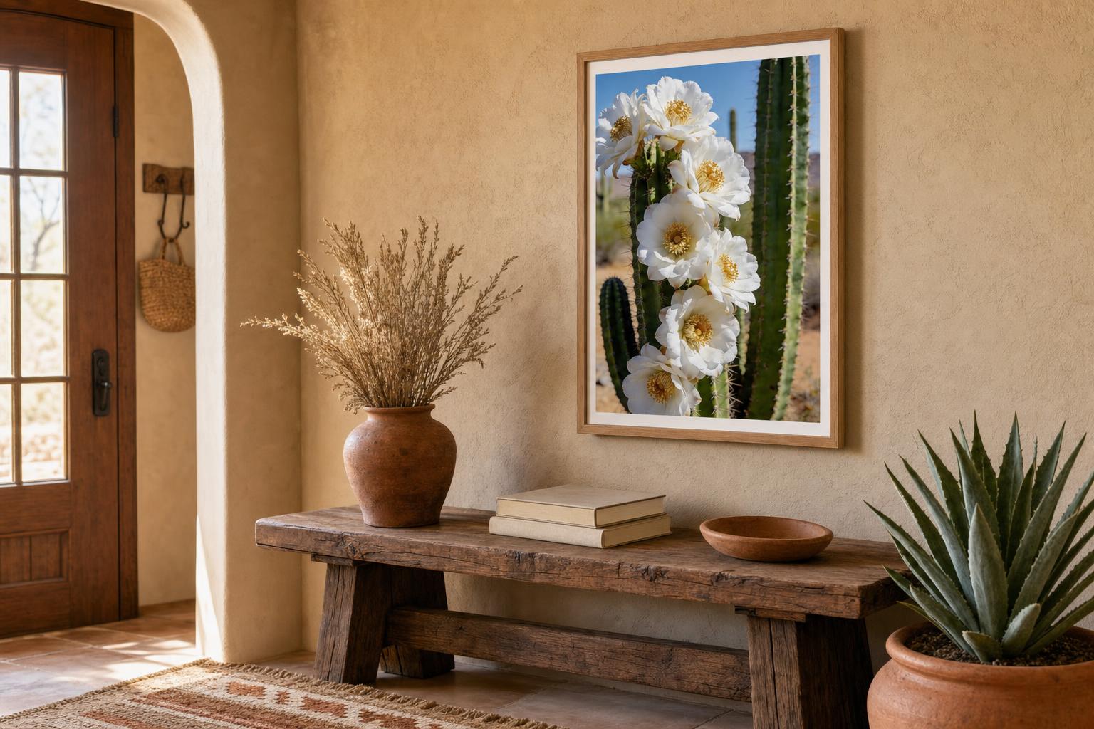 Desert Bloom at First Light framed room mockup 2