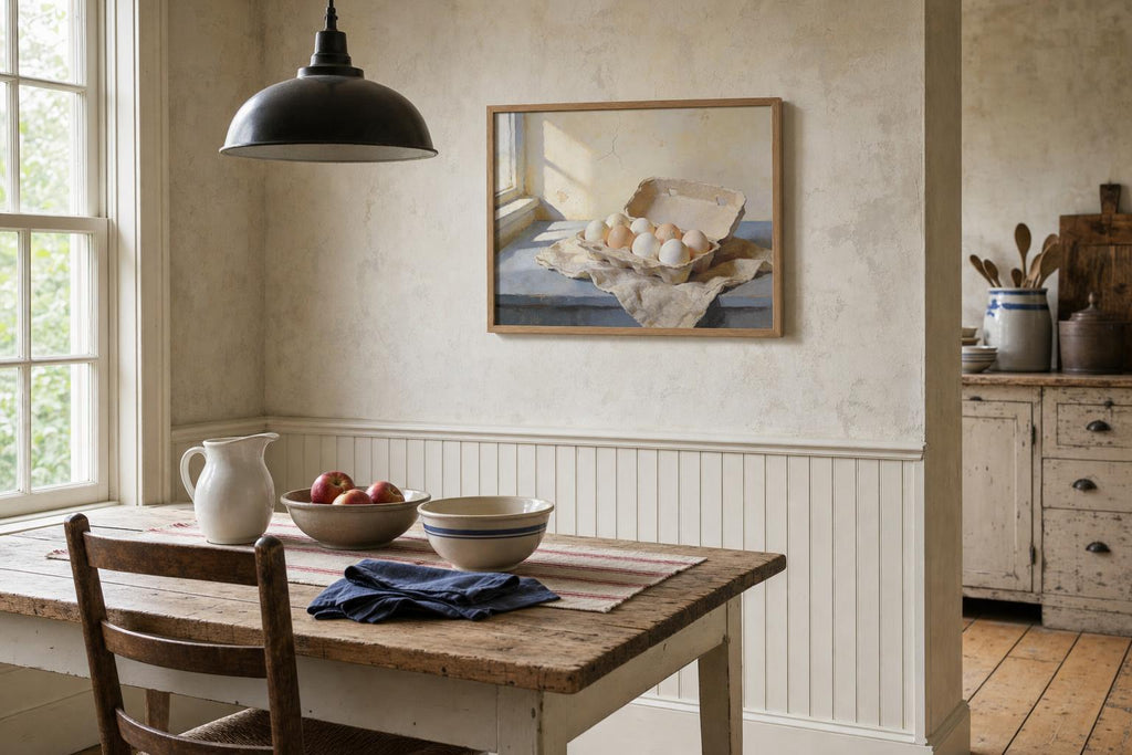 Farmhouse Eggs framed room mockup 2