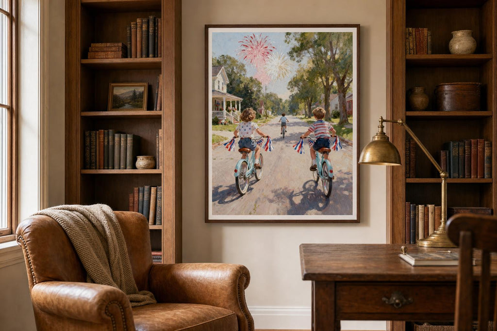 Fireworks at the End of the Street framed room mockup 2