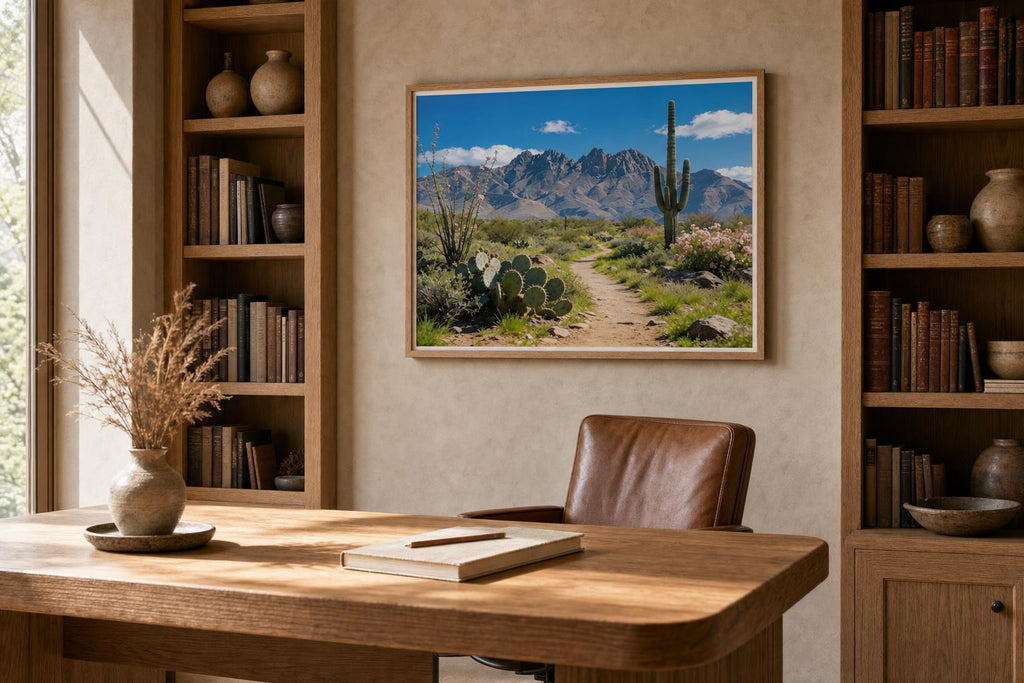 Four Peaks Before Sundown framed room mockup 2