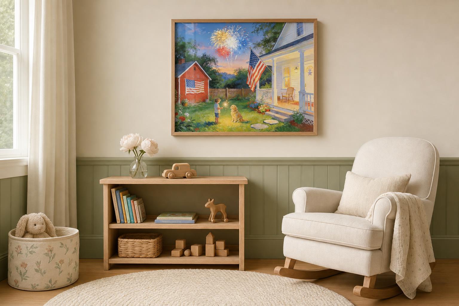 His Best Friend, His Flag II framed room mockup 2