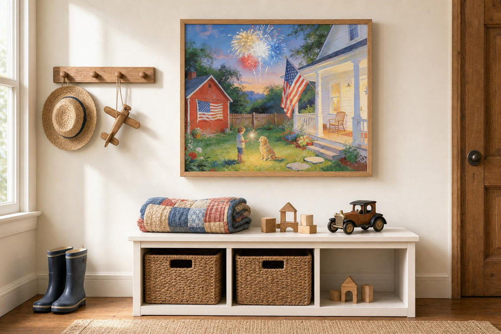 His Best Friend, His Flag II framed room mockup 3