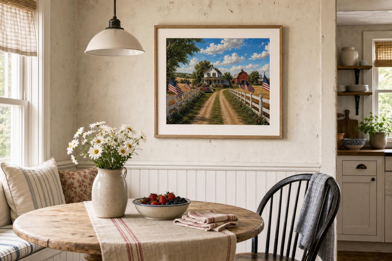 July Over the Farmstead framed room mockup 2