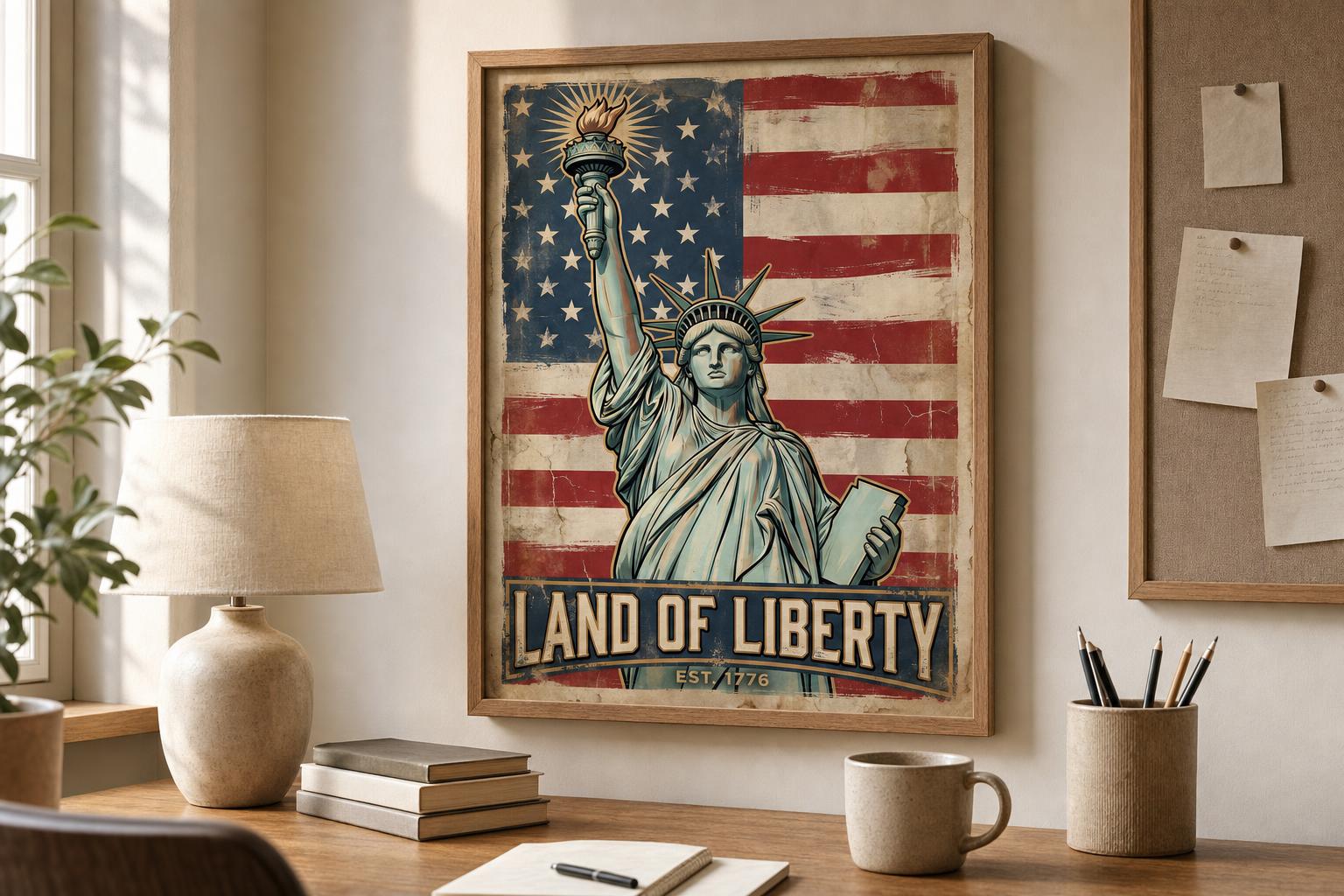 Liberty Keeps Her Watch framed room mockup 1