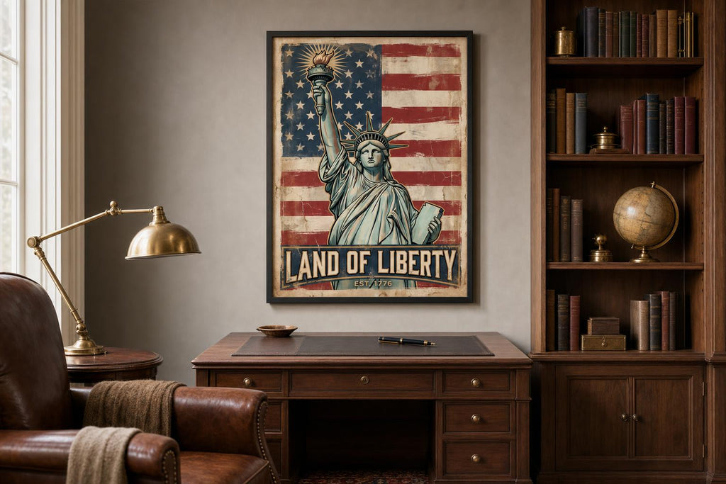 Liberty Keeps Her Watch framed room mockup 2