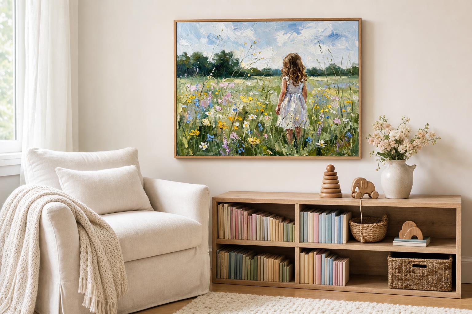 Little Wonder in the Wildflowers framed room mockup 2