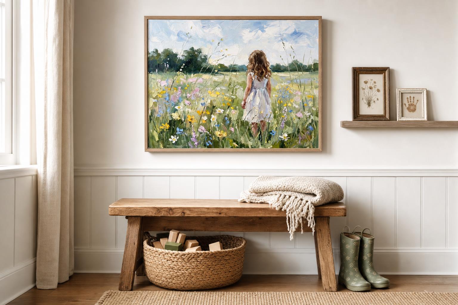 Little Wonder in the Wildflowers framed room mockup 3