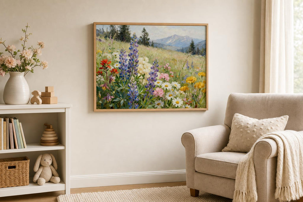 Meadow After the Rain framed room mockup 2
