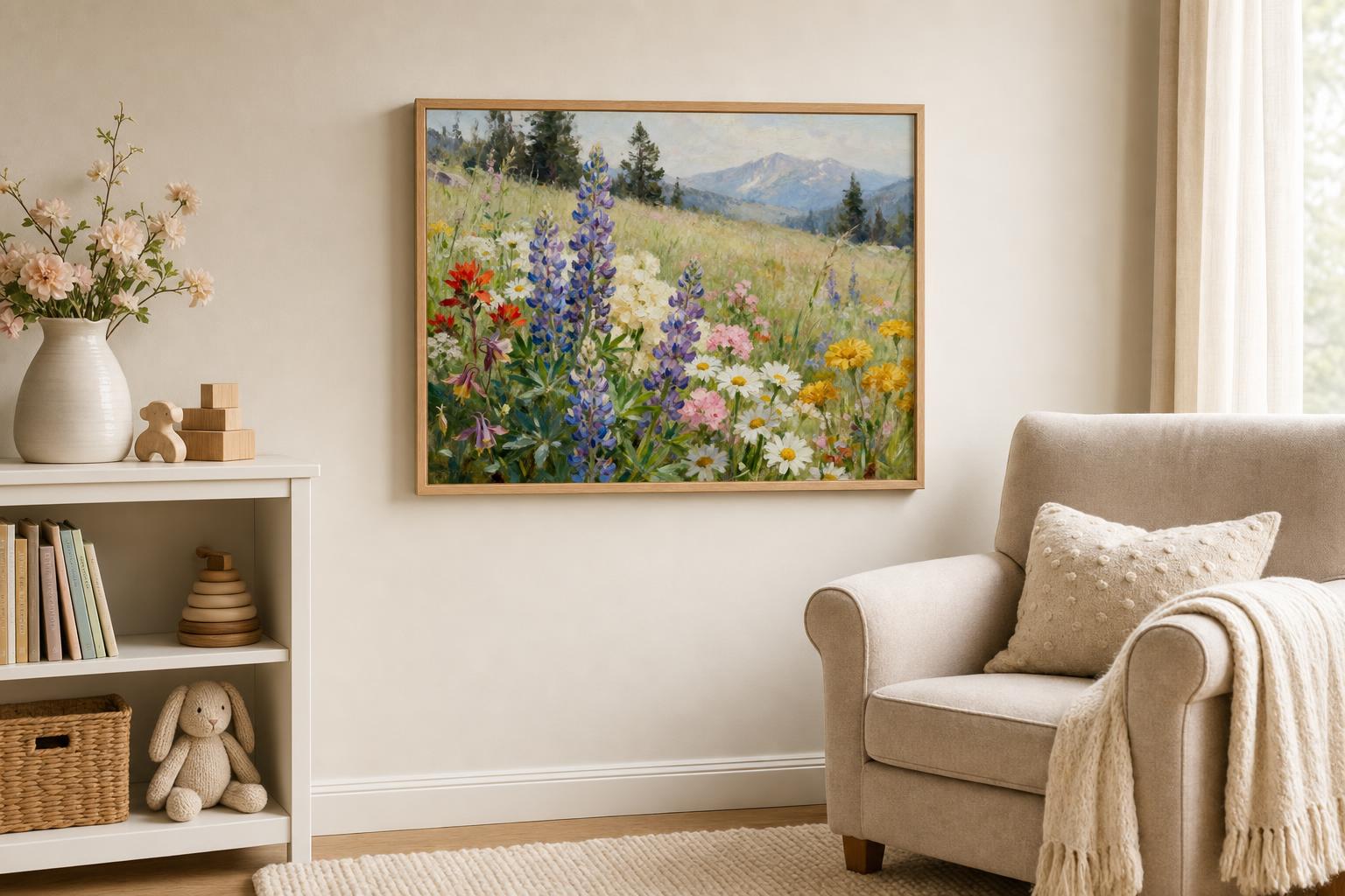 Meadow After the Rain framed room mockup 2
