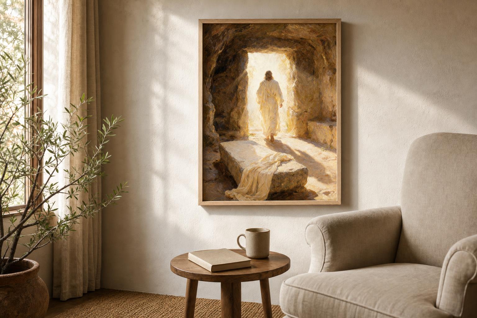 Morning of the Risen King framed room mockup 1