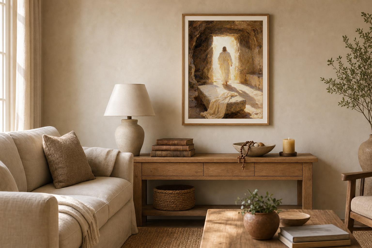 Morning of the Risen King framed room mockup 2