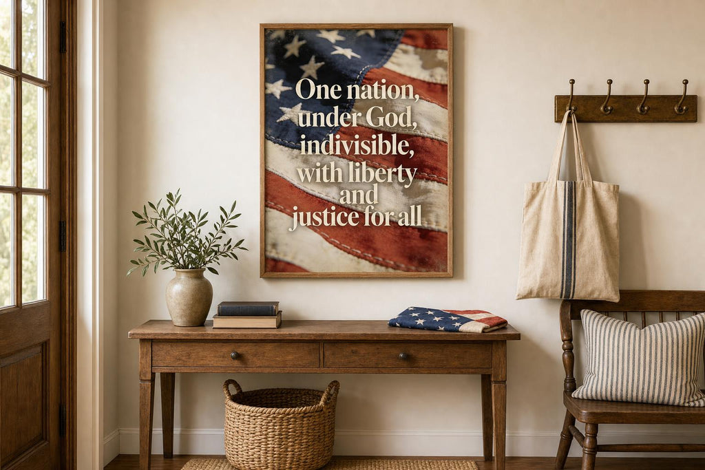 One Nation, Held in Faith framed room mockup 1