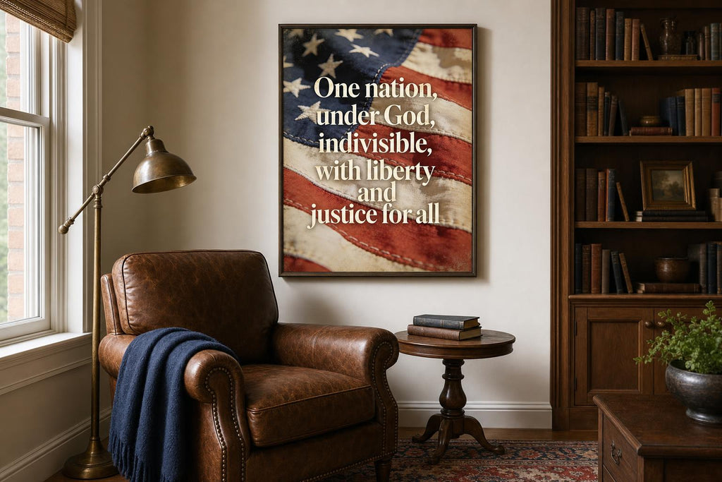 One Nation, Held in Faith framed room mockup 3