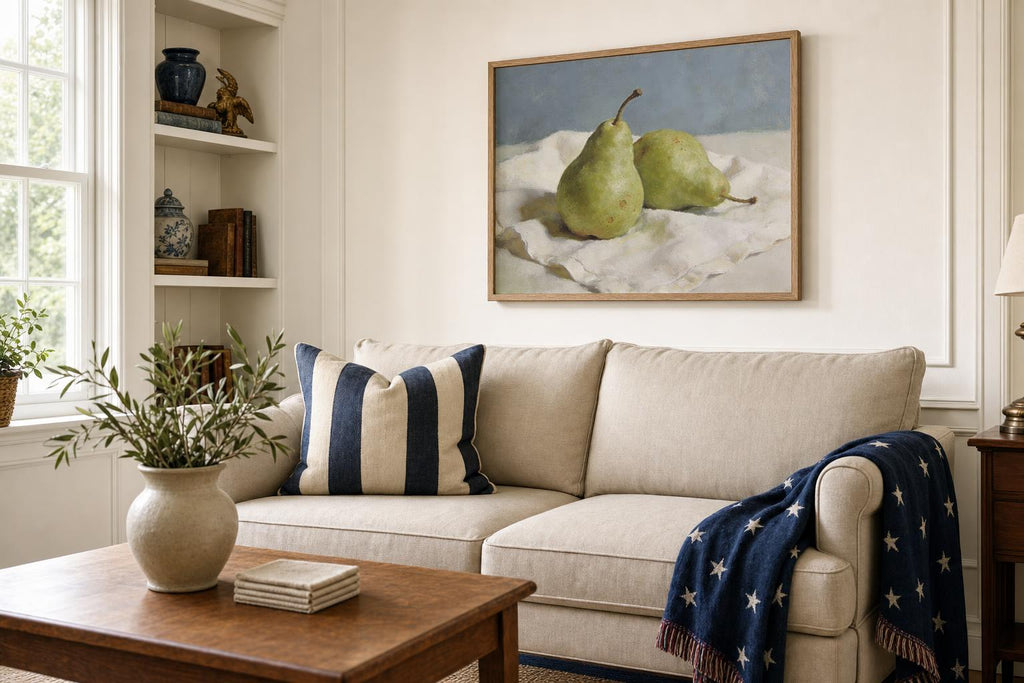 Linen Pears framed room mockup 1
