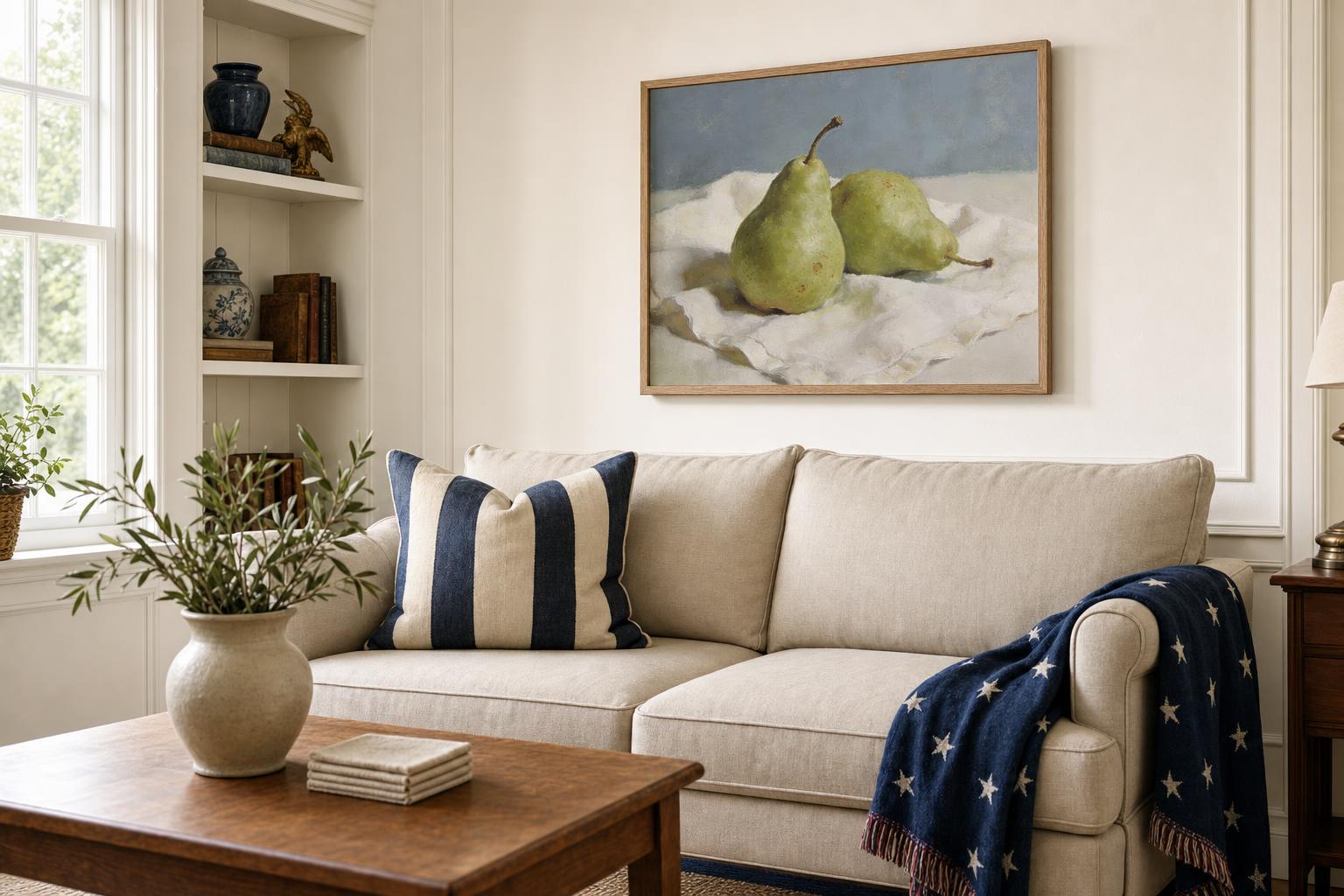 Linen Pears framed room mockup 1