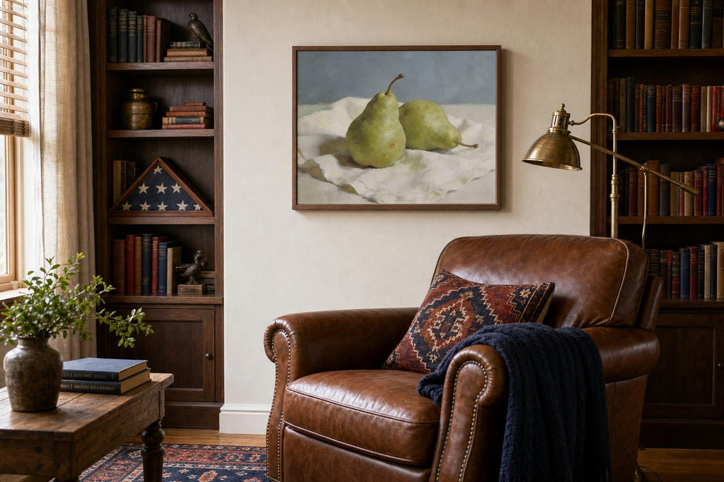 Linen Pears framed room mockup 3