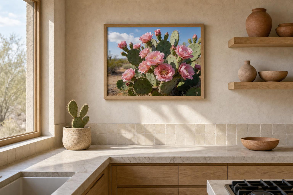 Prickly Pear in Bloom framed room mockup 1