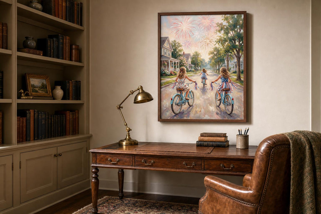 Racing the Fireworks Home framed room mockup 2