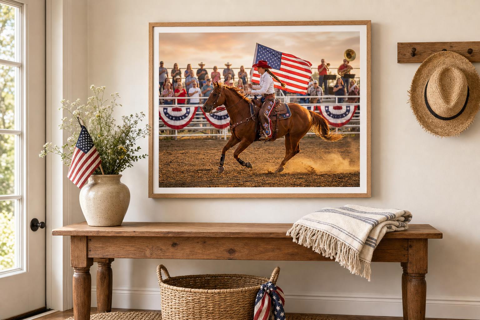 Rodeo Under the July Sky framed room mockup 1