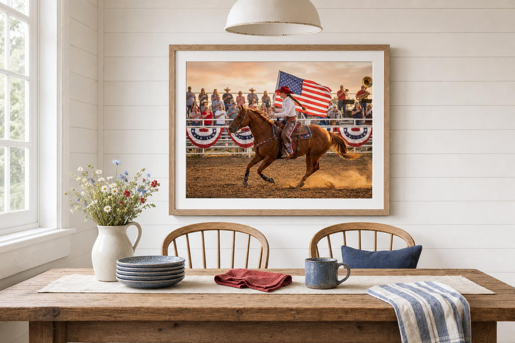 Rodeo Under the July Sky framed room mockup 2