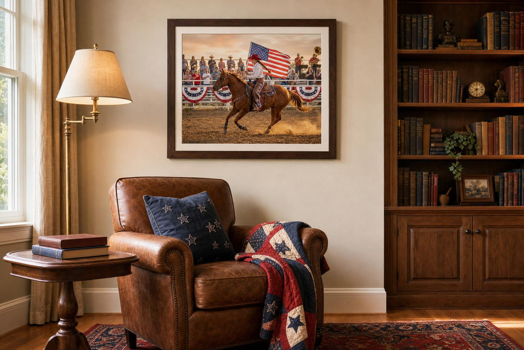 Rodeo Under the July Sky framed room mockup 3