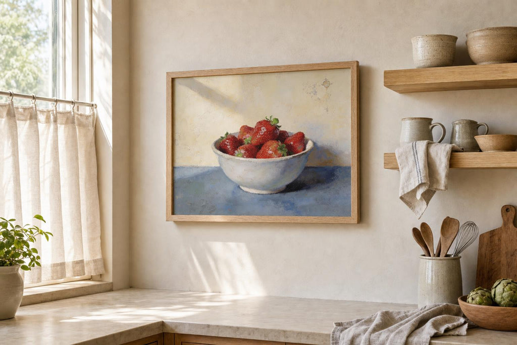 Sweet Strawberries framed room mockup 1