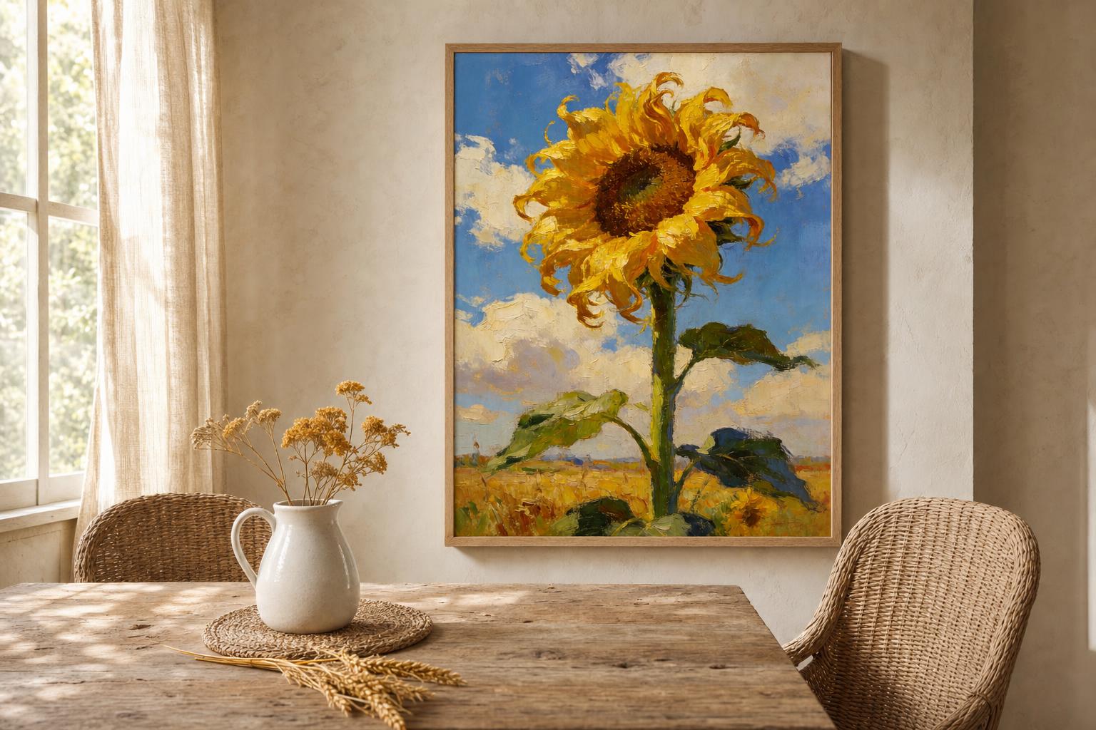 Sun-Washed Petals II framed room mockup 2