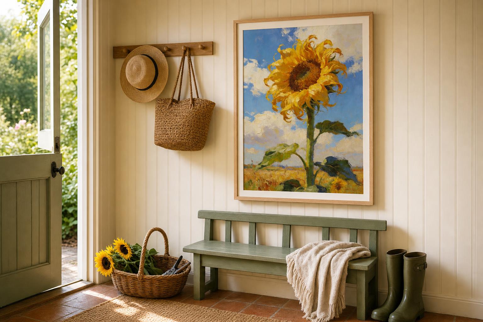 Sun-Washed Petals II framed room mockup 3