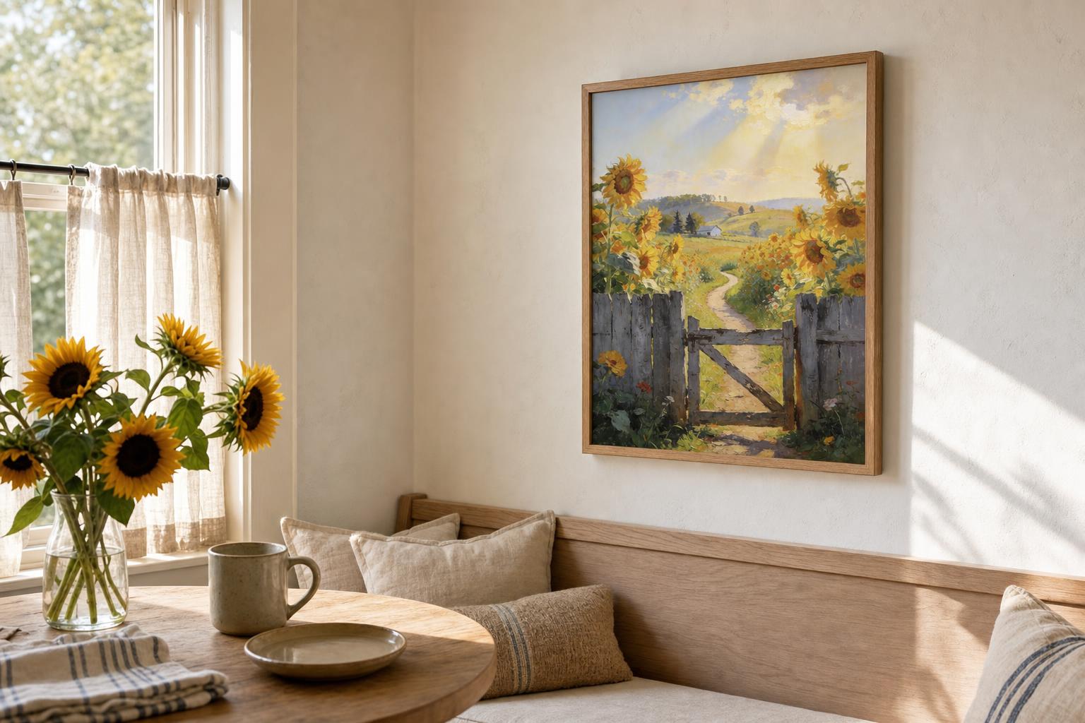 Sun-Washed Petals III framed room mockup 1