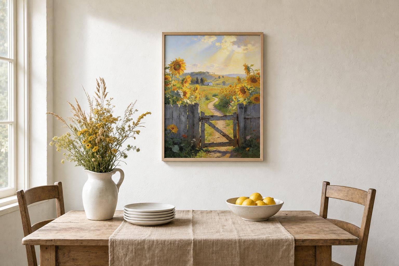 Sun-Washed Petals III framed room mockup 2