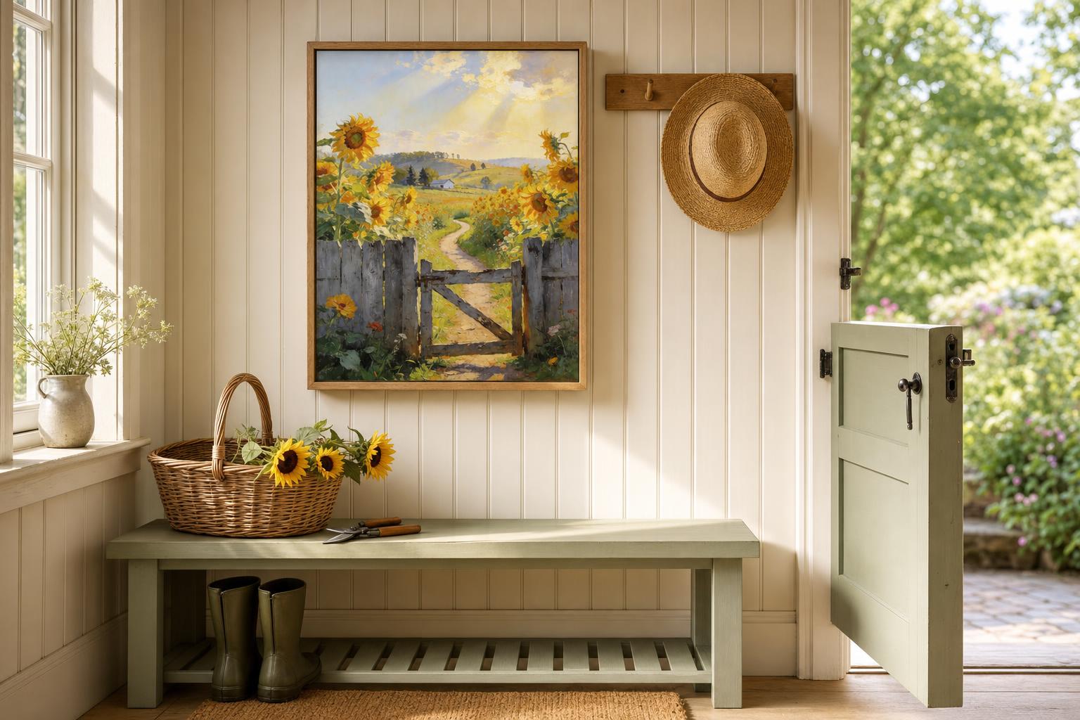 Sun-Washed Petals III framed room mockup 3