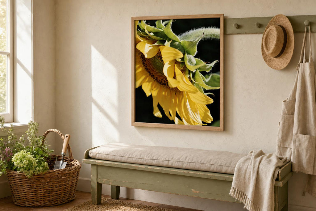 Sun-Washed Petals IV framed room mockup 3
