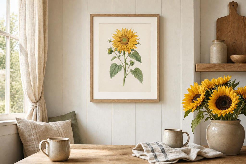 Sun-Washed Petals VII framed room mockup 1