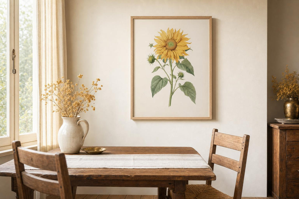 Sun-Washed Petals VII framed room mockup 2