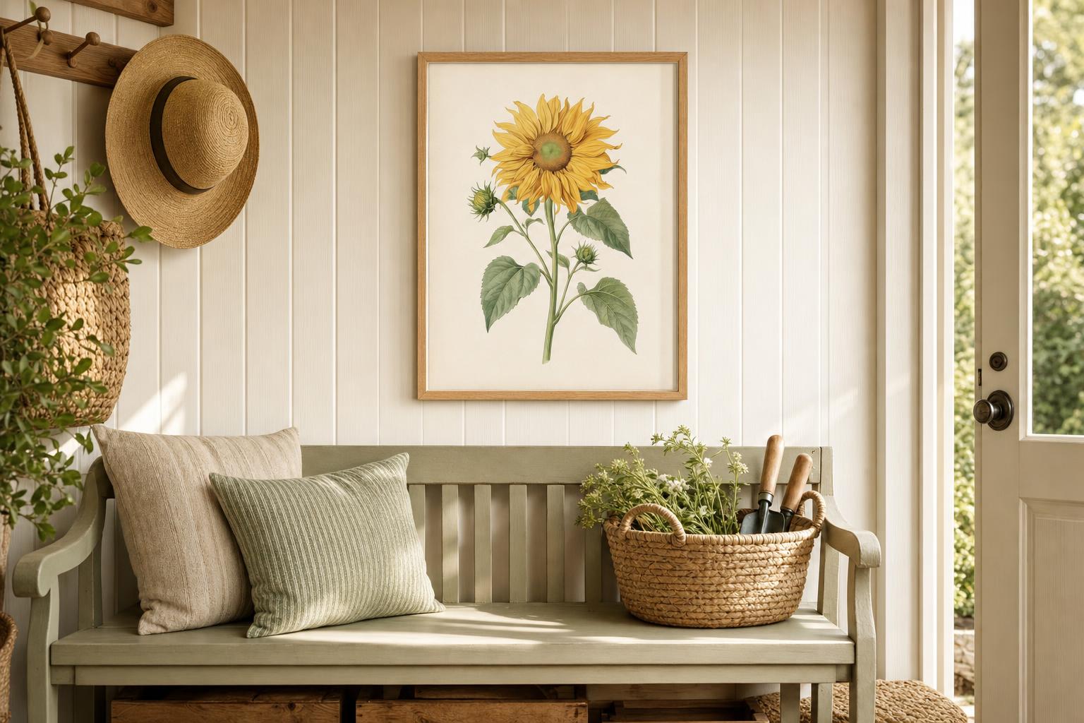 Sun-Washed Petals VII framed room mockup 3