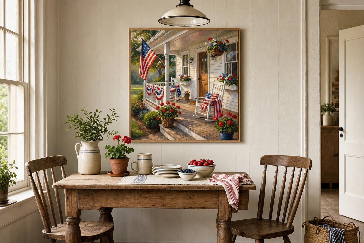 The Porch Was Ready for July II framed room mockup 2