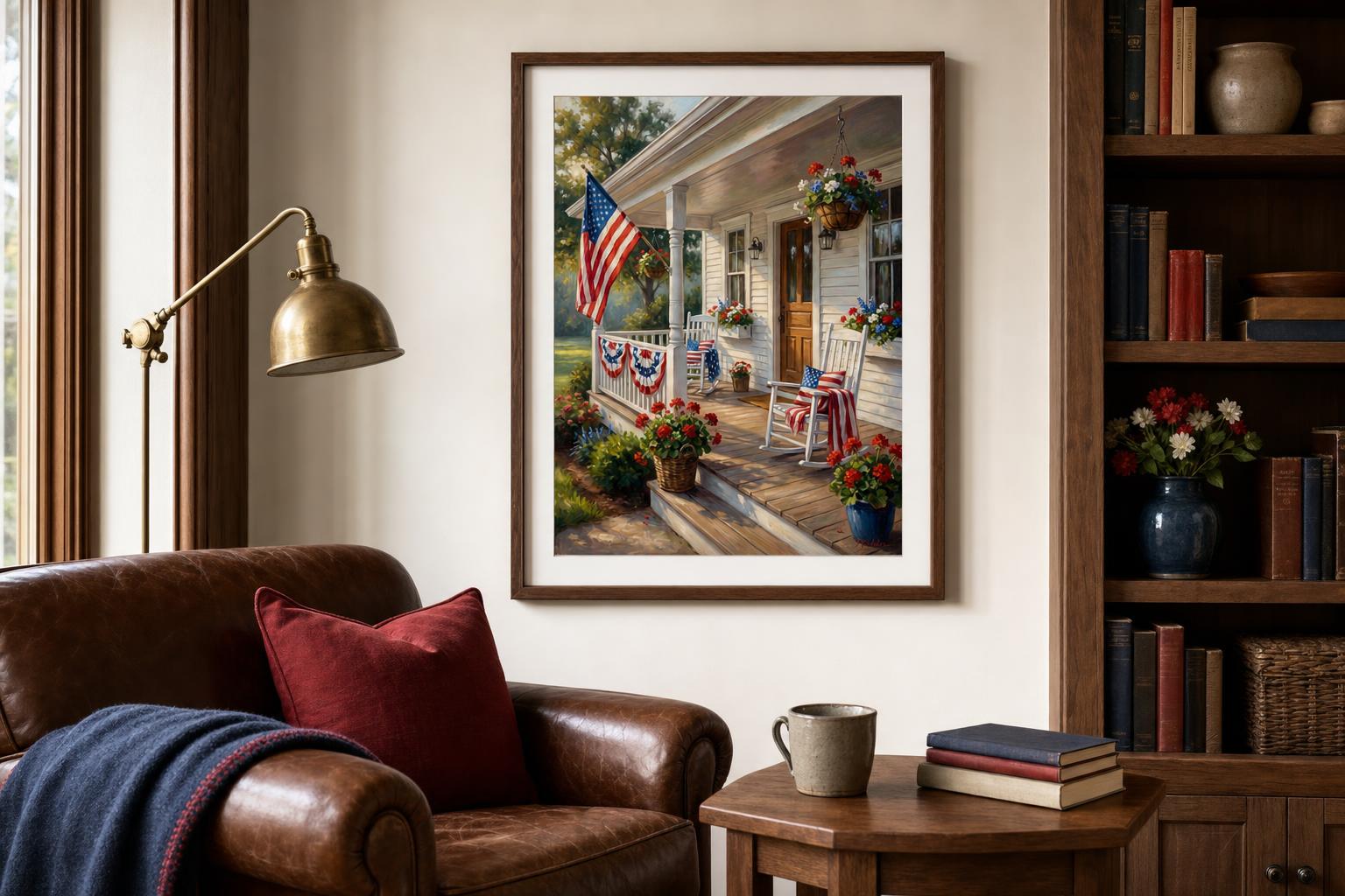 The Porch Was Ready for July II framed room mockup 3