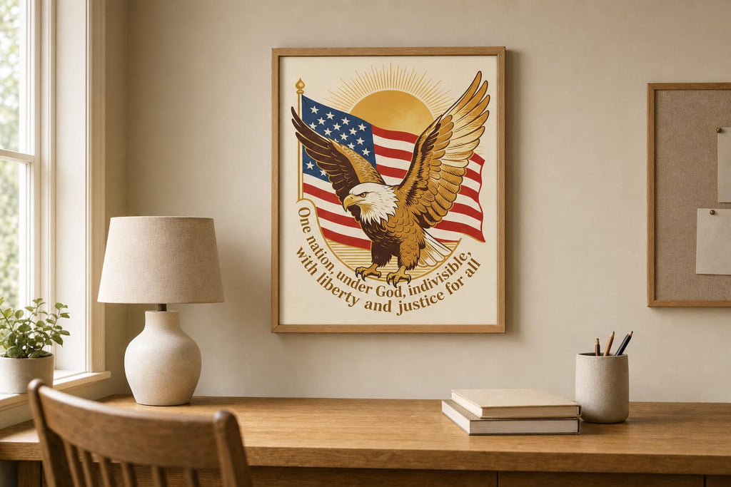 Under Wings of Freedom framed room mockup 1