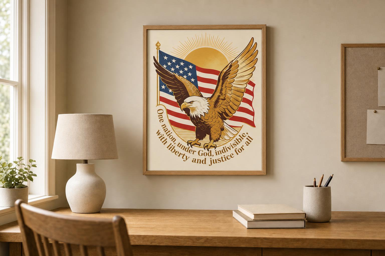 Under Wings of Freedom framed room mockup 1